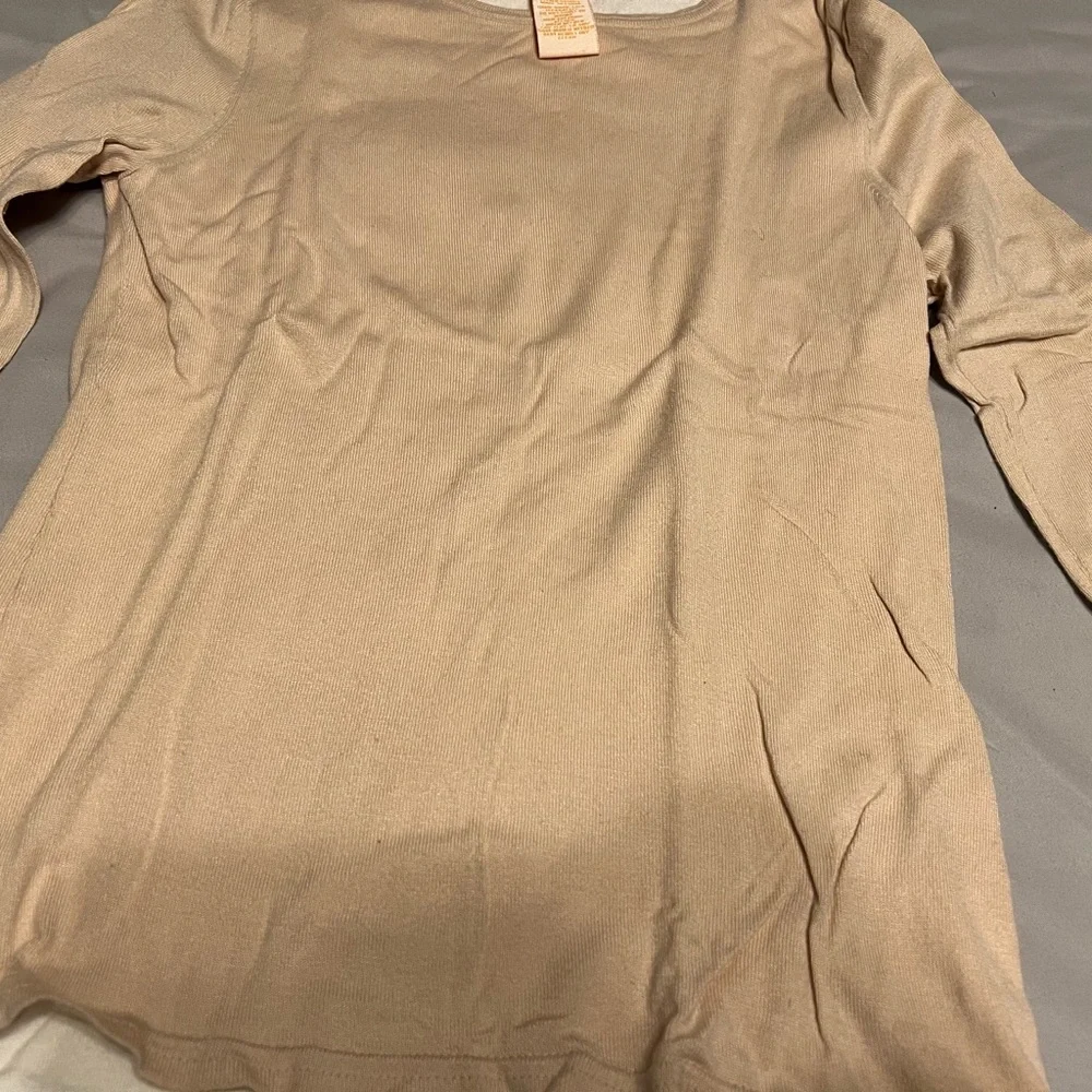 Sweet Romeo Light Tan Long Sleeve Top - Picture 2 of 7